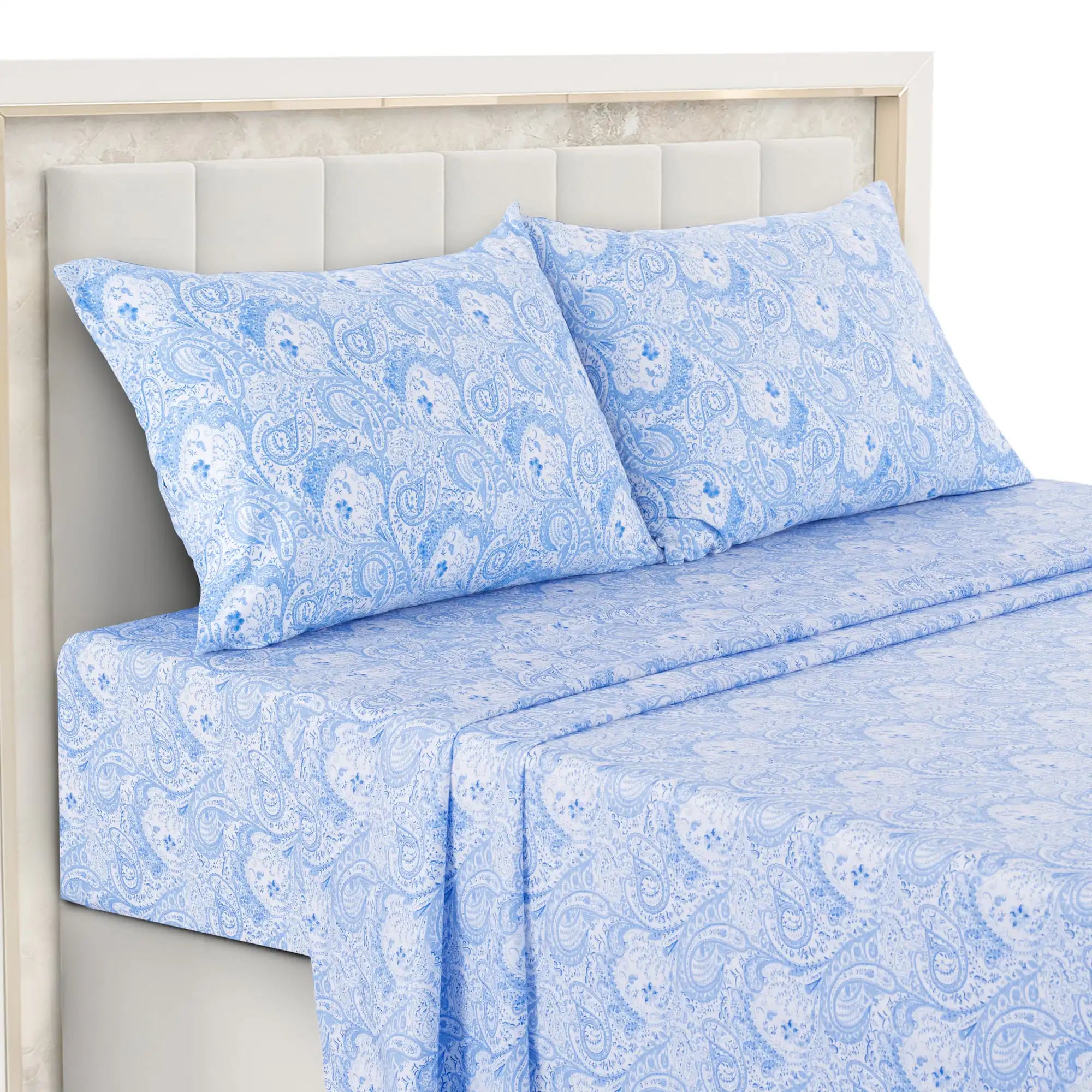 Gold Embroidered Lace Bed Skirt - Quilted Thick Anti-Slip Bedspread