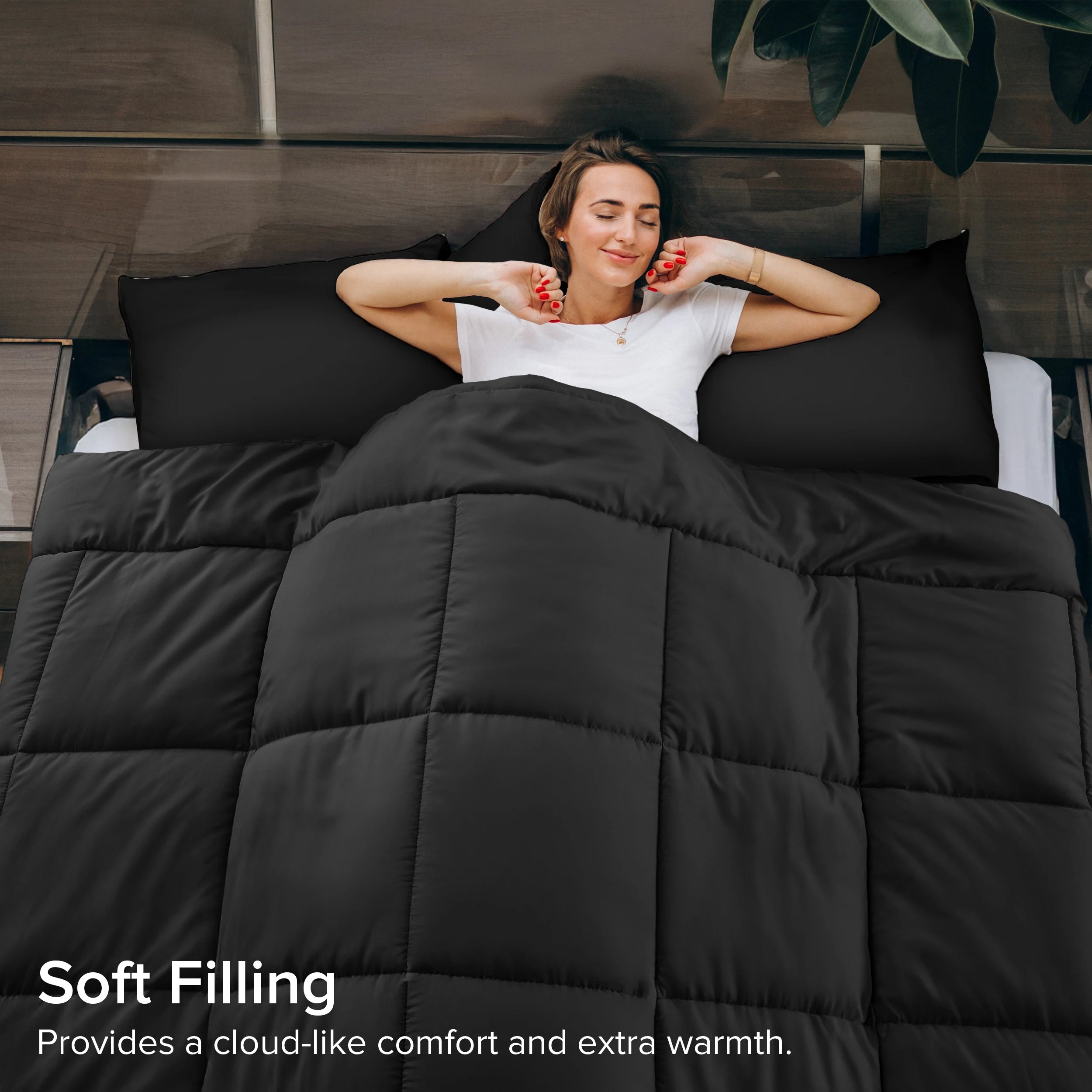 Lux Décor Premium 5-Piece Comforter Set - Ultra-Soft Microfiber Bed in a Bag with Shams, Decorative Pillow & Bed Skirt