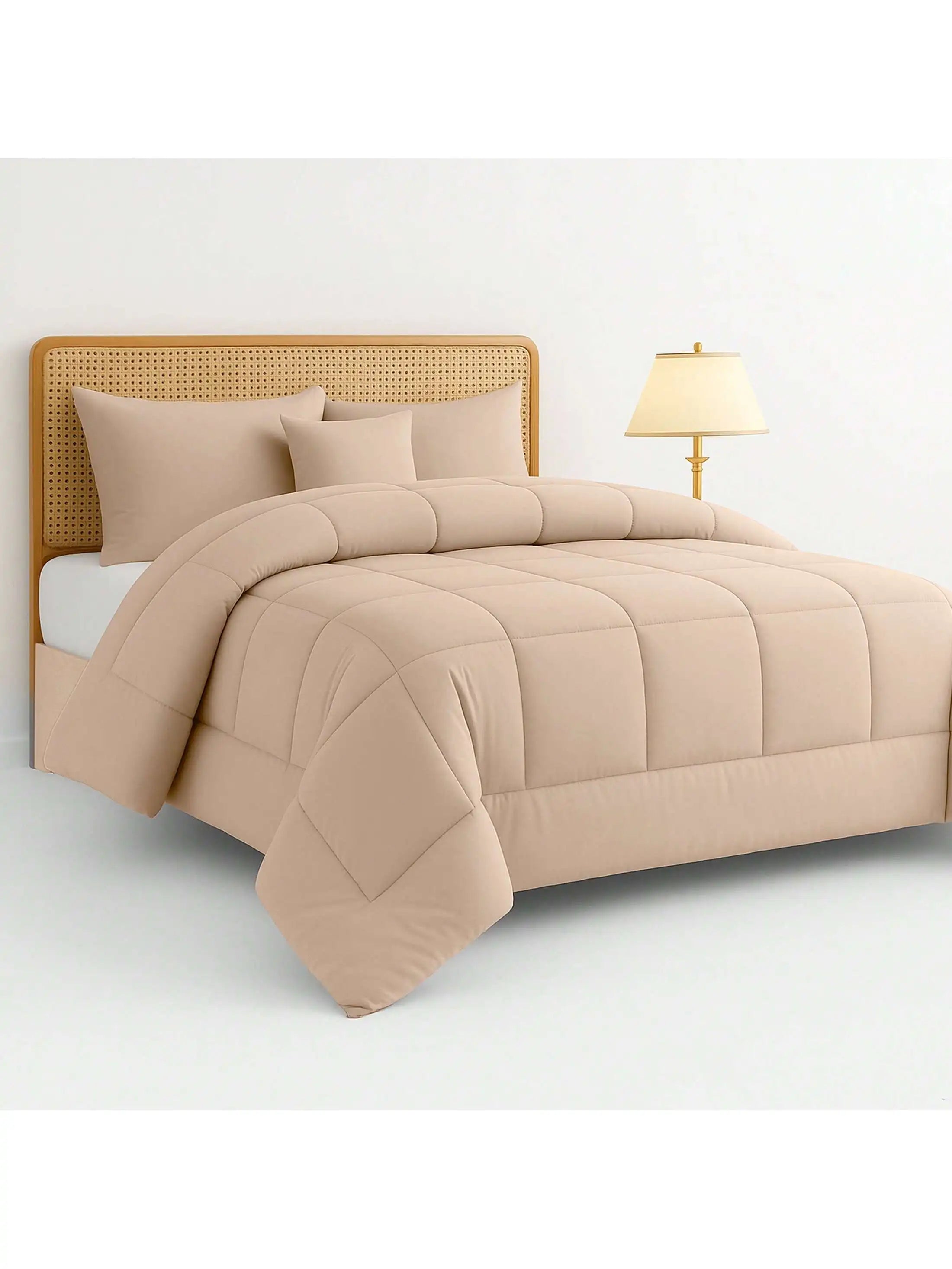 Lux Décor Premium 5-Piece Comforter Set - Ultra-Soft Microfiber Bed in a Bag with Shams, Decorative Pillow & Bed Skirt