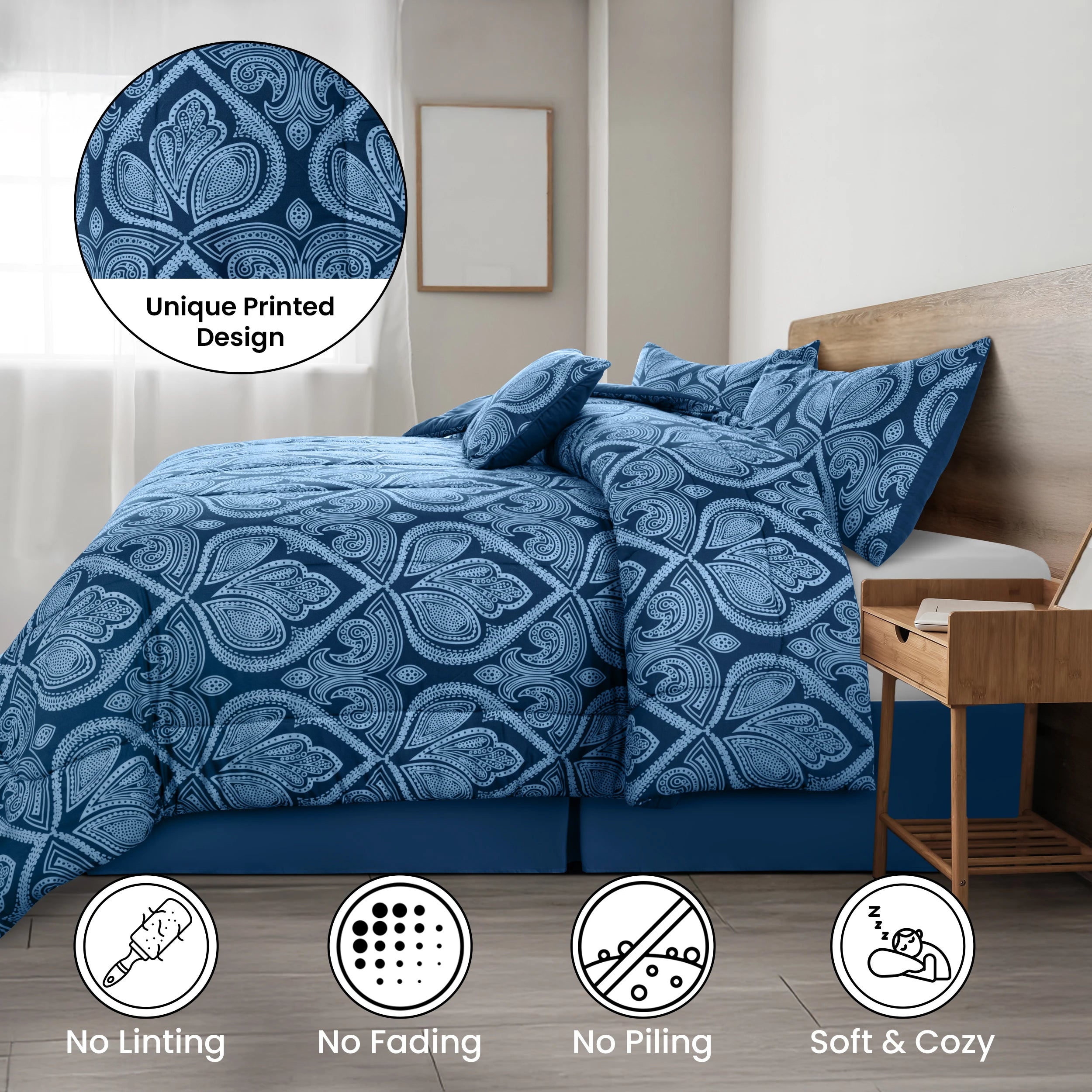 Premium Luxury Lyocell Summer Duvet Set - Ultra-Soft Breathable Cooling Blanket & Cool-Touch Bedding Sheet Set