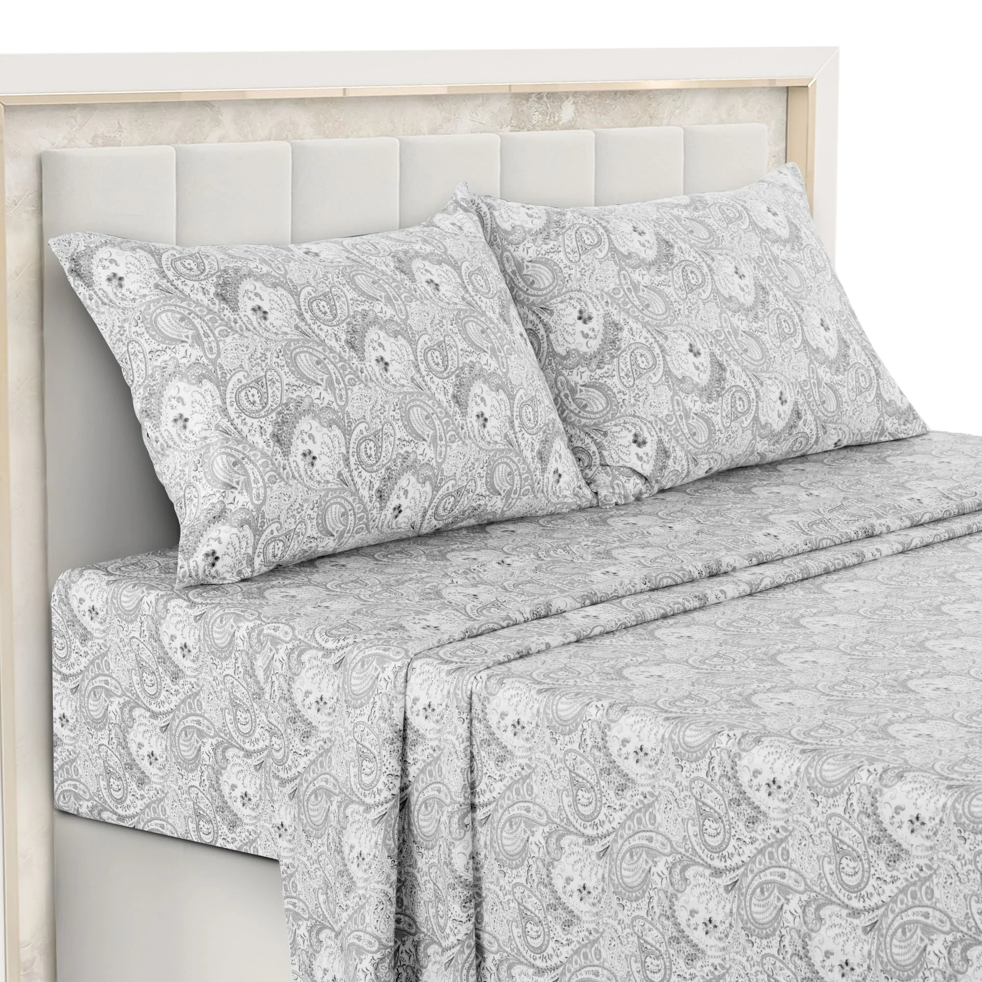 Gold Embroidered Lace Bed Skirt - Quilted Thick Anti-Slip Bedspread