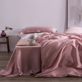 Liv-Esthete Summer Top Grade Nature 100% Silk Pink Bedding Set Women Bed Sheet Quilt Cover Set Pillowcase Queen King Bed Set