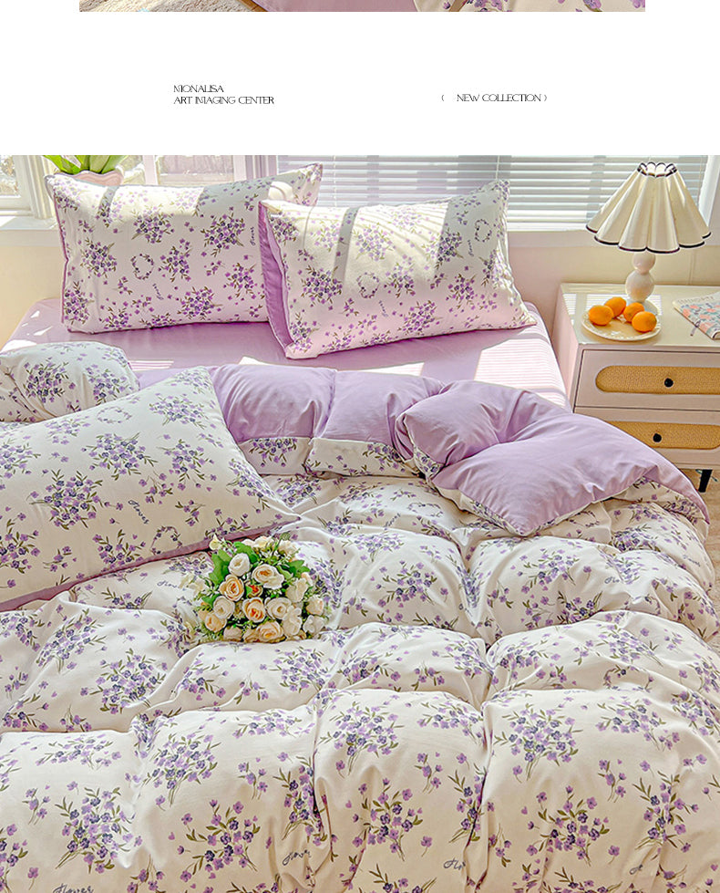 American Pastoral Floral Bedding Set - Soft Skin-Friendly Duvet Cover Set