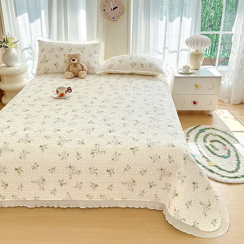 Thicken Bed Cover Floral Style Bedspread Home Bed Linen Double Bedspreads Adults Kids Room Bedsheet cubrecama (No Pillowcase)
