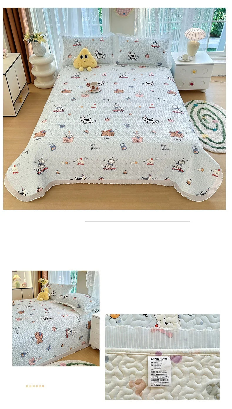 Thicken Bed Cover Floral Style Bedspread Home Bed Linen Double Bedspreads Adults Kids Room Bedsheet cubrecama (No Pillowcase)