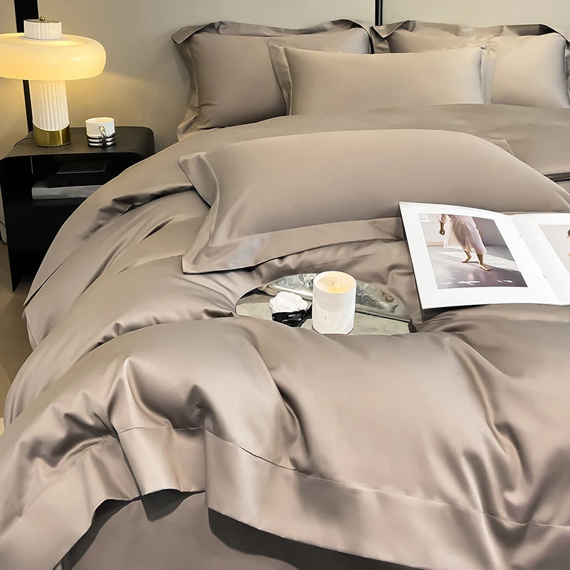 Premium 1000TC Egyptian Cotton Duvet Cover Set - Soft & Breathable Luxury Hotel Bedding (3-Piece)