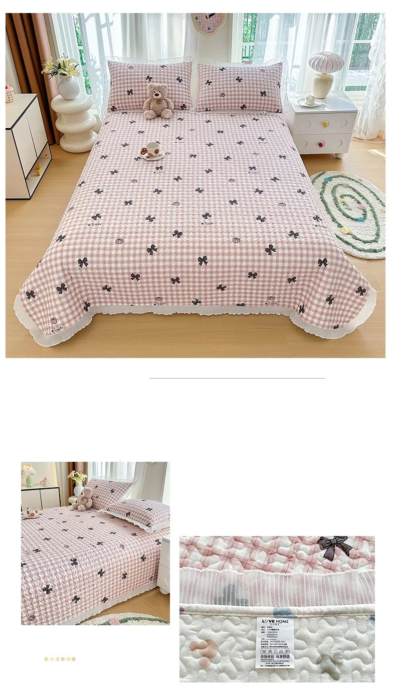 Thicken Bed Cover Floral Style Bedspread Home Bed Linen Double Bedspreads Adults Kids Room Bedsheet cubrecama (No Pillowcase)