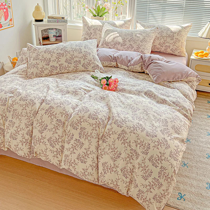 American Pastoral Floral Bedding Set - Soft Skin-Friendly Duvet Cover Set