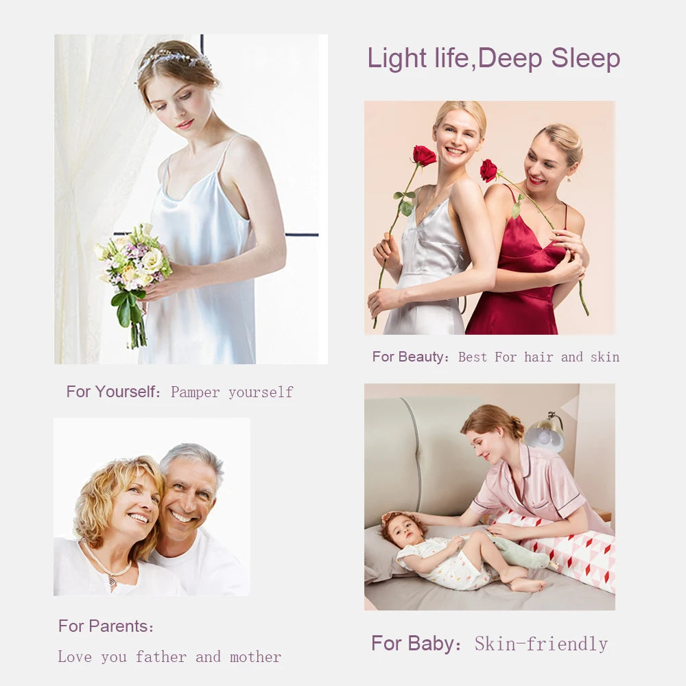 Premium Sondeson 100% Mulberry Silk Bedding Set - Ultra-Soft Breathable 4-Piece Luxury Duvet Cover, Flat Sheet & Pillowcase Set