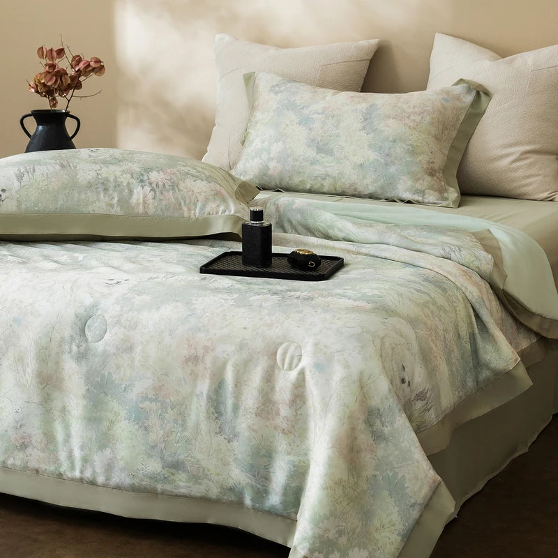 Premium Luxury Lyocell Summer Duvet Set - Ultra-Soft Breathable Cooling Blanket & Cool-Touch Bedding Sheet Set