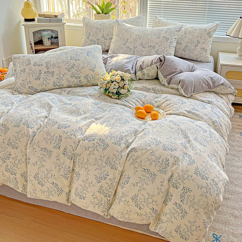 American Pastoral Floral Bedding Set - Soft Skin-Friendly Duvet Cover Set