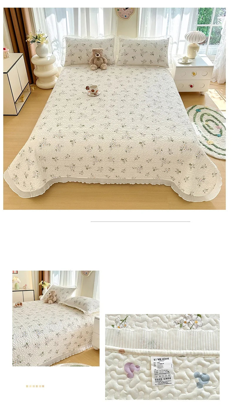 Thicken Bed Cover Floral Style Bedspread Home Bed Linen Double Bedspreads Adults Kids Room Bedsheet cubrecama (No Pillowcase)