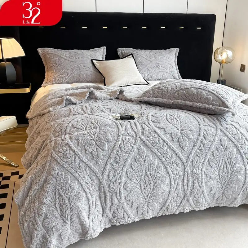 European Style 3D Floral Printed Blanket Adult Thick Coral Fleece Blanket in Winter Warm Easy To Maintain Air Conditioning Quilt