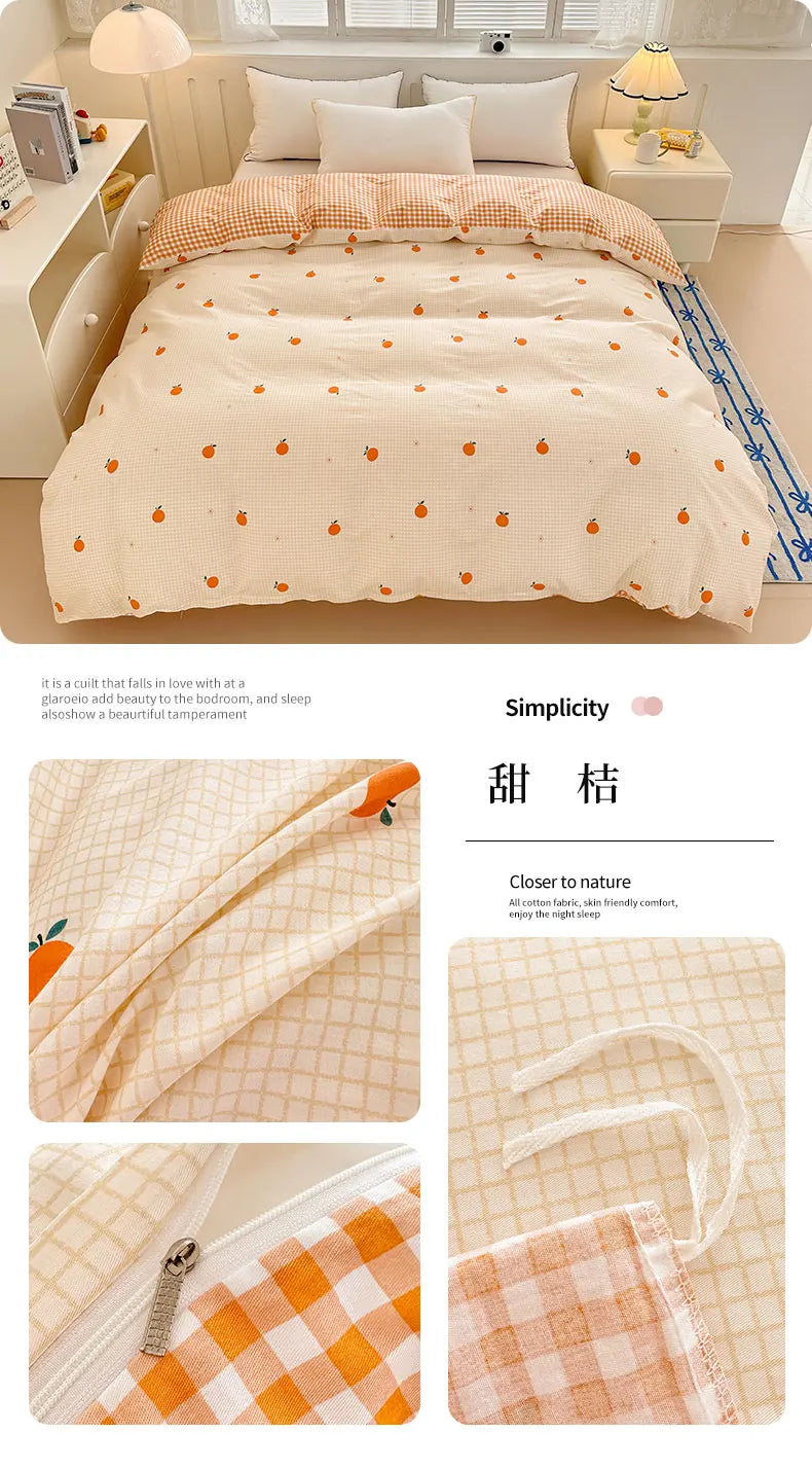 Premium 100% Cotton Floral Duvet Cover - Soft Twill Weave Flower Printed Single/Queen/King Quilt Cover