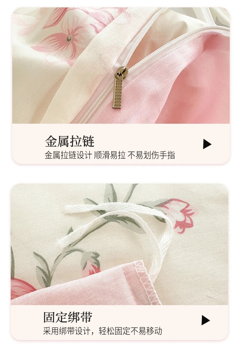 Premium 100% Cotton Floral Duvet Cover - Soft Twill Weave Flower Printed Single/Queen/King Quilt Cover