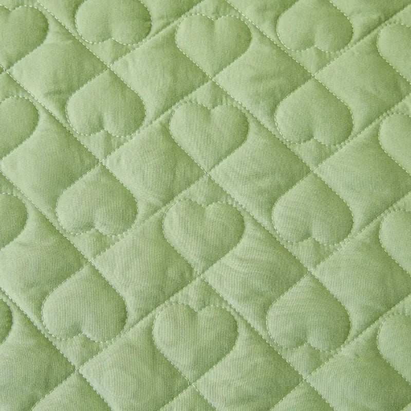 Cloud Cotton Embroidered Lace Bed Skirt - Quilted Padded Princess Bedspread