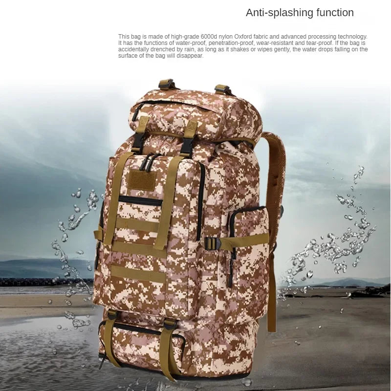 80L/100L Waterproof Tactical Mountaineering Backpack - Heavy Duty Hiking, Camping & Travel Rucksack