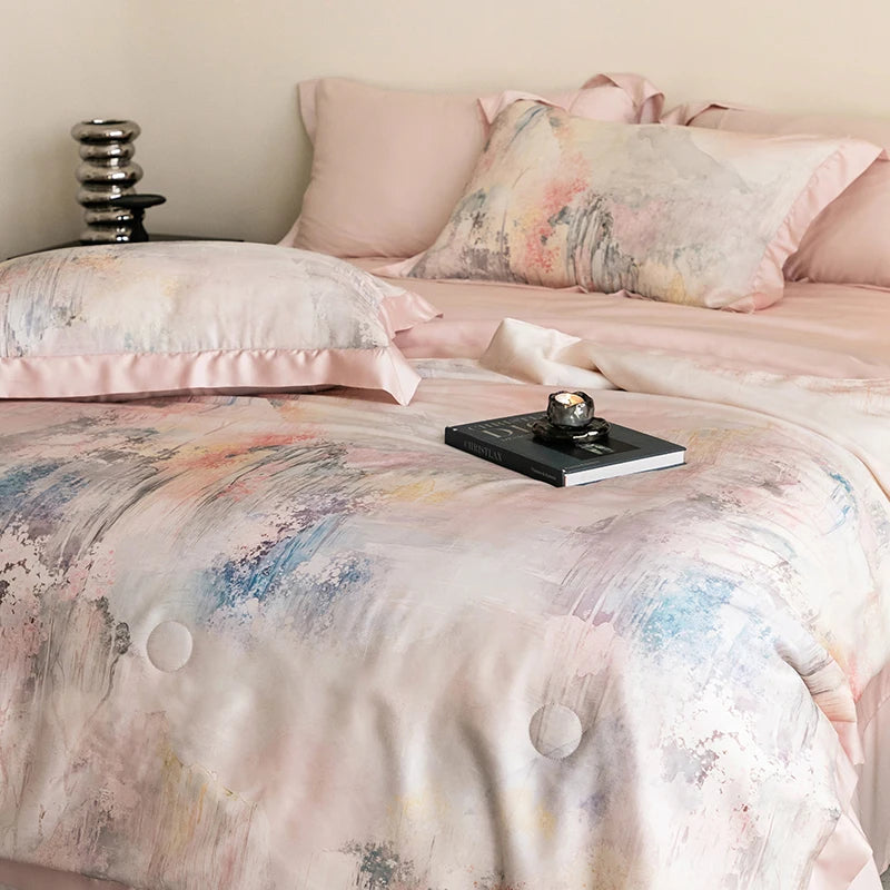 Premium Luxury Lyocell Summer Duvet Set - Ultra-Soft Breathable Cooling Blanket & Cool-Touch Bedding Sheet Set
