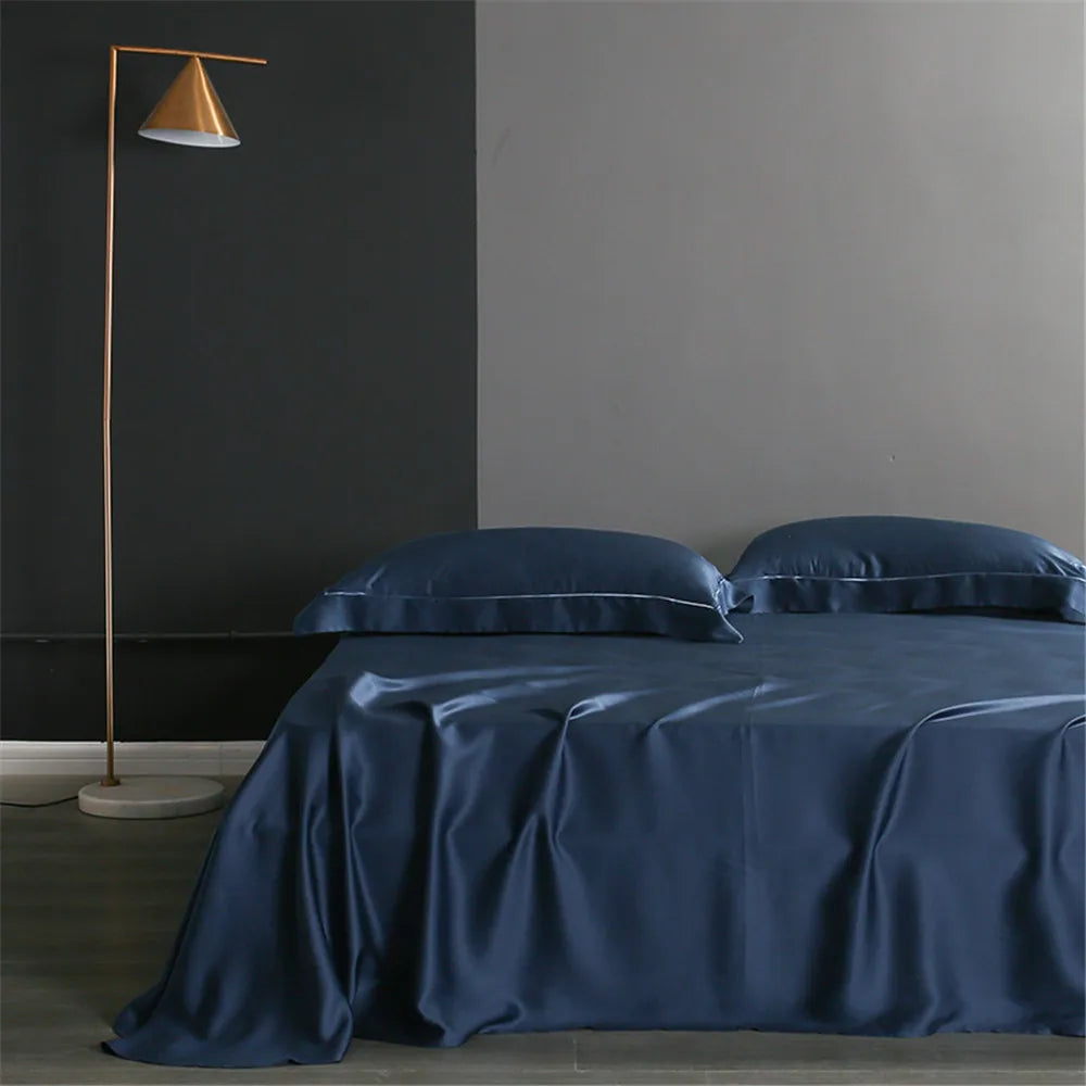 Premium Sondeson 100% Mulberry Silk Bedding Set - Ultra-Soft Breathable 4-Piece Luxury Duvet Cover, Flat Sheet & Pillowcase Set
