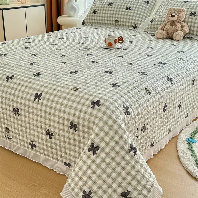 Thicken Bed Cover Floral Style Bedspread Home Bed Linen Double Bedspreads Adults Kids Room Bedsheet cubrecama (No Pillowcase)