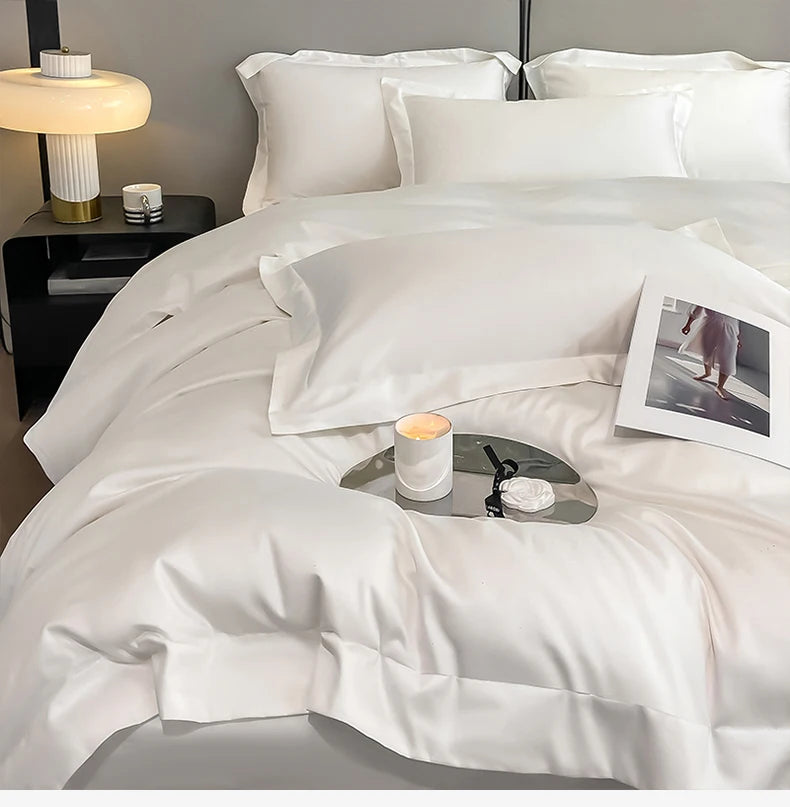 Premium 1000TC Egyptian Cotton Duvet Cover Set - Soft & Breathable Luxury Hotel Bedding (3-Piece)
