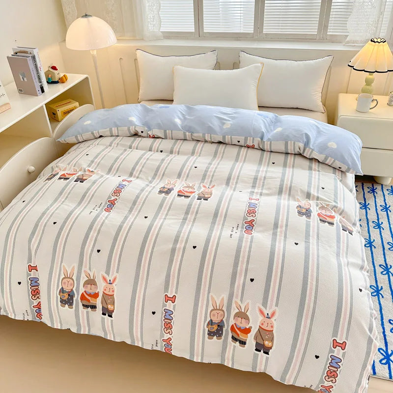 Premium 100% Cotton Floral Duvet Cover - Soft Twill Weave Flower Printed Single/Queen/King Quilt Cover