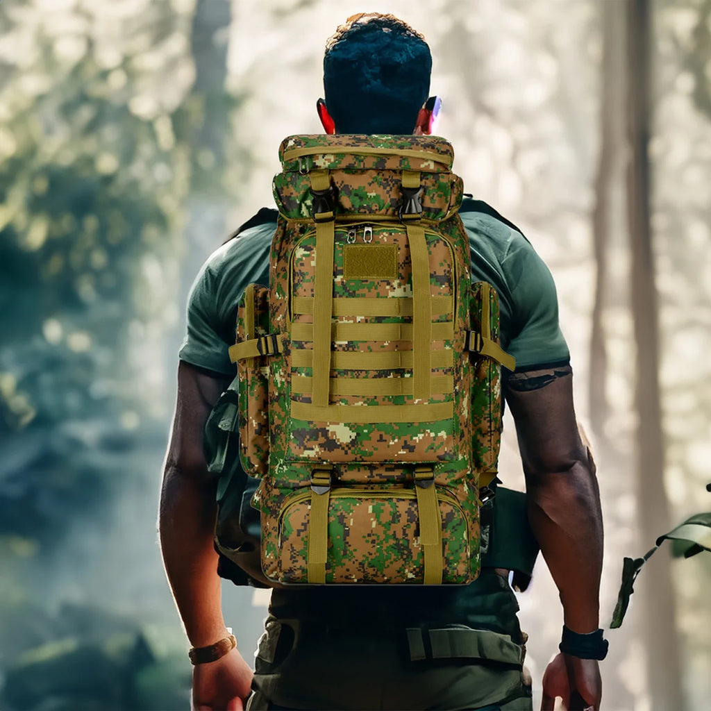 80L/100L Waterproof Tactical Mountaineering Backpack - Heavy Duty Hiking, Camping & Travel Rucksack