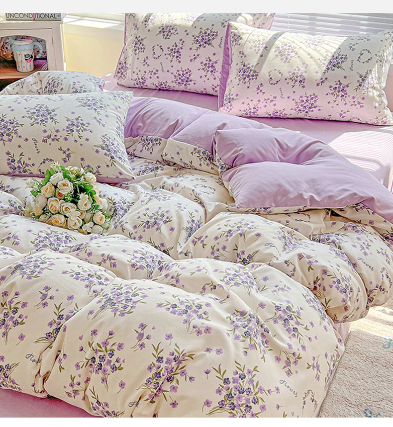 American Pastoral Floral Bedding Set - Soft Skin-Friendly Duvet Cover Set