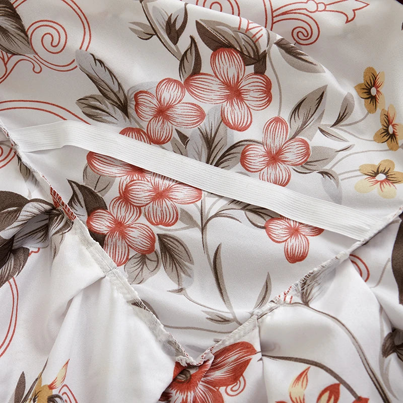 Floral Ruffle Bed Skirt Set - Soft Bedspread with Matching Pillowcases