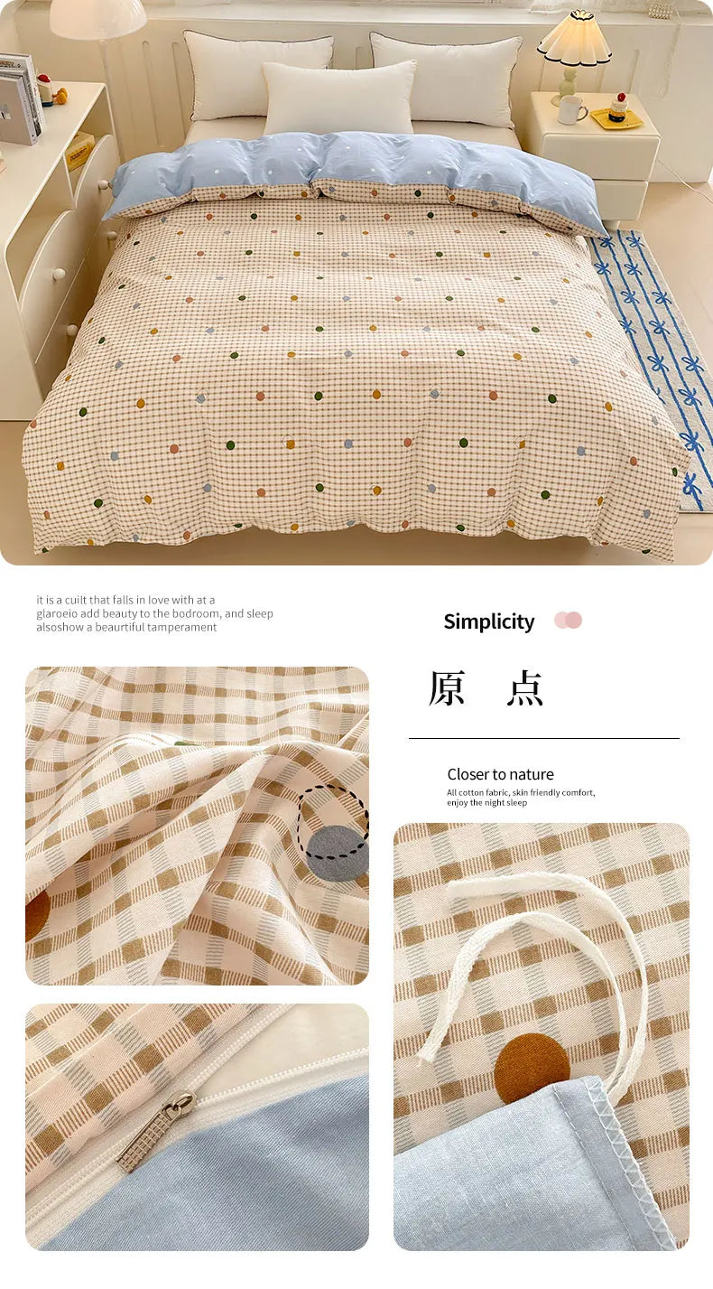 Premium 100% Cotton Floral Duvet Cover - Soft Twill Weave Flower Printed Single/Queen/King Quilt Cover