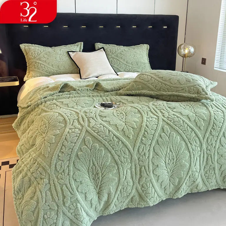 European Style 3D Floral Printed Blanket Adult Thick Coral Fleece Blanket in Winter Warm Easy To Maintain Air Conditioning Quilt