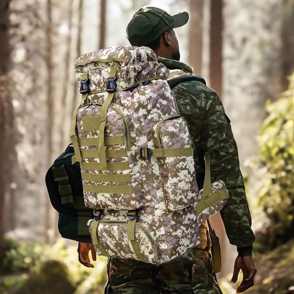 80L/100L Waterproof Tactical Mountaineering Backpack - Heavy Duty Hiking, Camping & Travel Rucksack