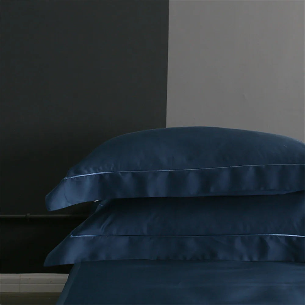 Premium Sondeson 100% Mulberry Silk Bedding Set - Ultra-Soft Breathable 4-Piece Luxury Duvet Cover, Flat Sheet & Pillowcase Set