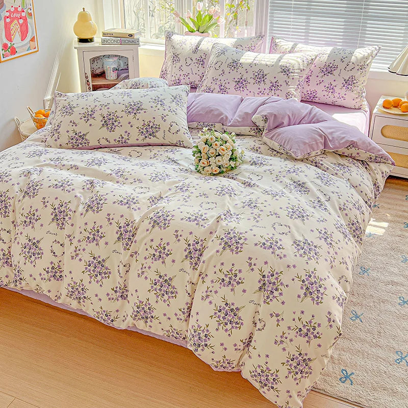 American Pastoral Floral Bedding Set - Soft Skin-Friendly Duvet Cover Set