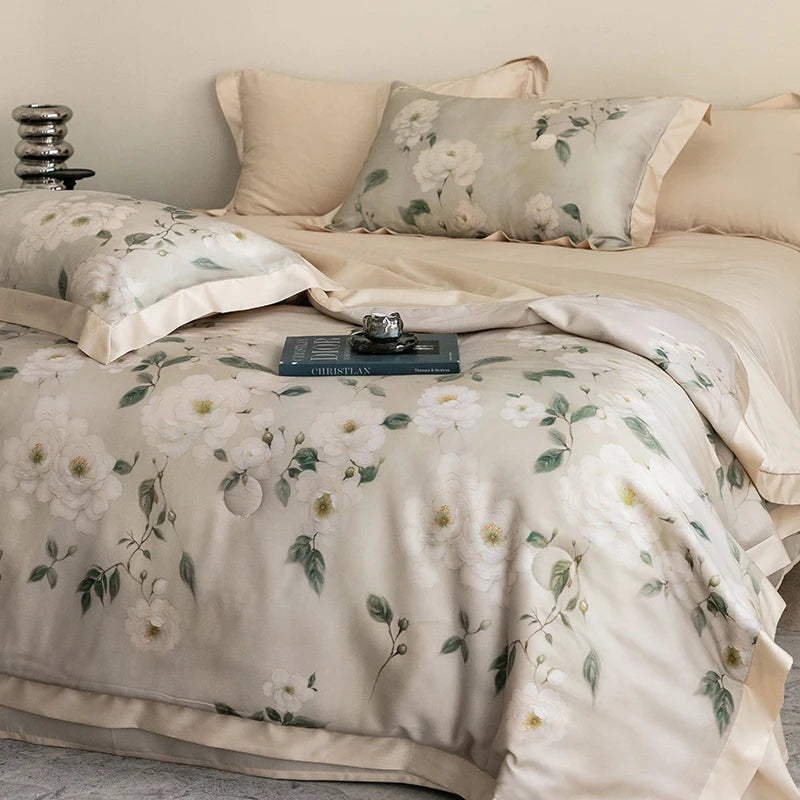 Premium Luxury Lyocell Summer Duvet Set - Ultra-Soft Breathable Cooling Blanket & Cool-Touch Bedding Sheet Set
