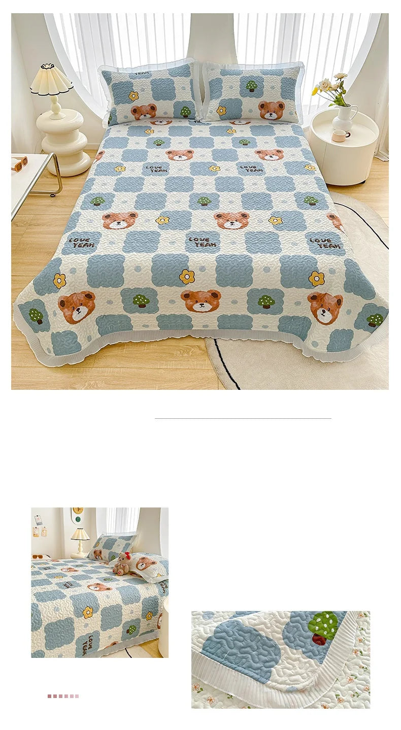 Thicken Bed Cover Floral Style Bedspread Home Bed Linen Double Bedspreads Adults Kids Room Bedsheet cubrecama (No Pillowcase)
