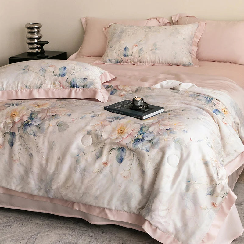 Premium Luxury Lyocell Summer Duvet Set - Ultra-Soft Breathable Cooling Blanket & Cool-Touch Bedding Sheet Set