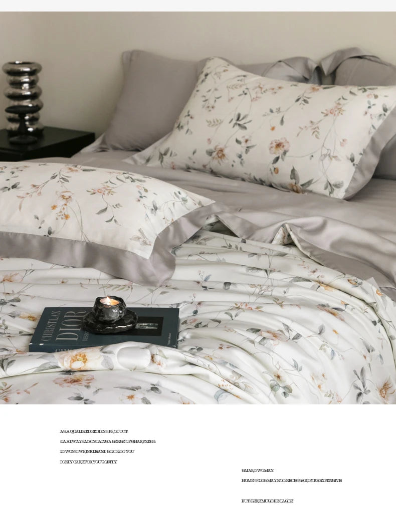 Premium Luxury Lyocell Summer Duvet Set - Ultra-Soft Breathable Cooling Blanket & Cool-Touch Bedding Sheet Set