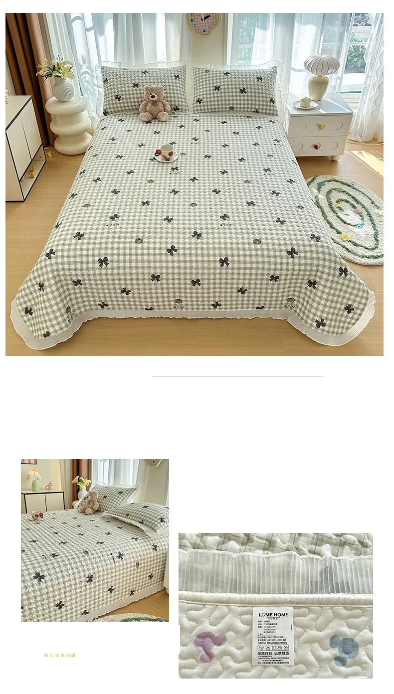 Thicken Bed Cover Floral Style Bedspread Home Bed Linen Double Bedspreads Adults Kids Room Bedsheet cubrecama (No Pillowcase)