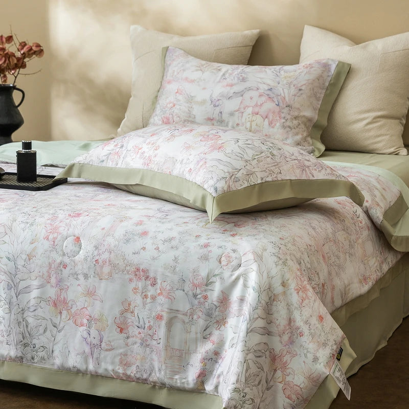 Premium Luxury Lyocell Summer Duvet Set - Ultra-Soft Breathable Cooling Blanket & Cool-Touch Bedding Sheet Set