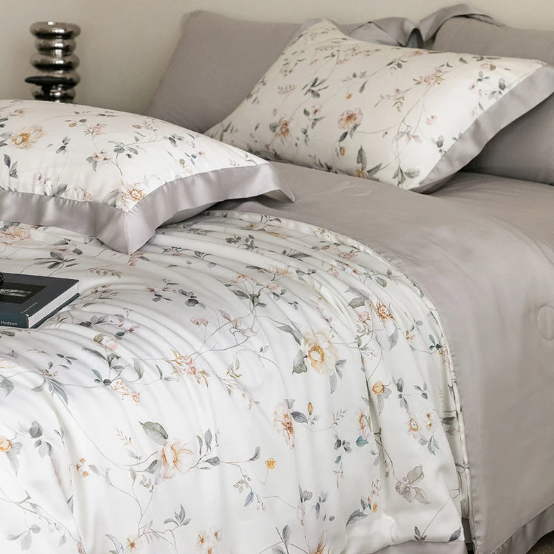 Premium Luxury Lyocell Summer Duvet Set - Ultra-Soft Breathable Cooling Blanket & Cool-Touch Bedding Sheet Set