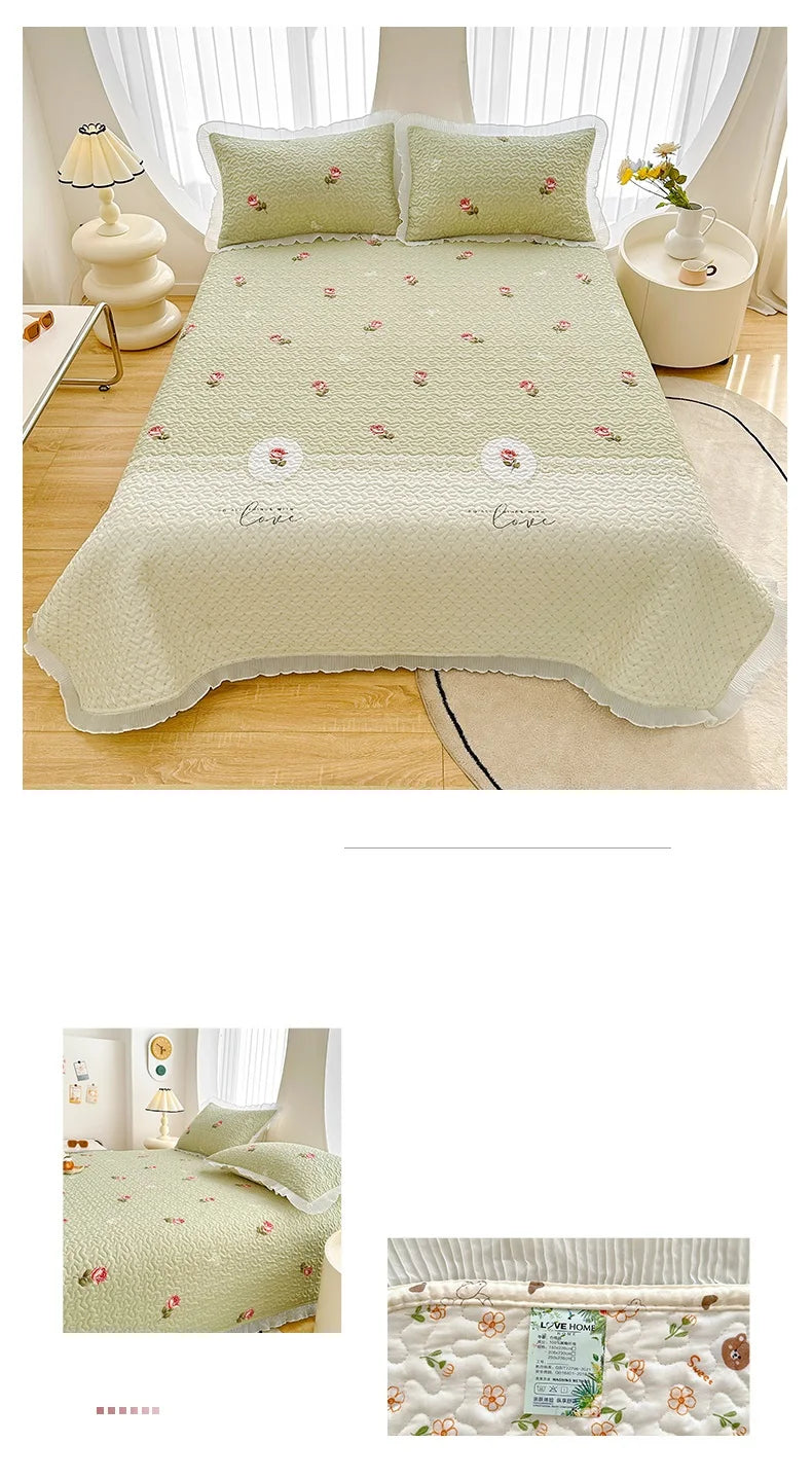 Thicken Bed Cover Floral Style Bedspread Home Bed Linen Double Bedspreads Adults Kids Room Bedsheet cubrecama (No Pillowcase)