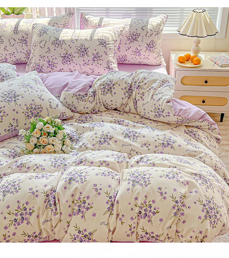 American Pastoral Floral Bedding Set - Soft Skin-Friendly Duvet Cover Set