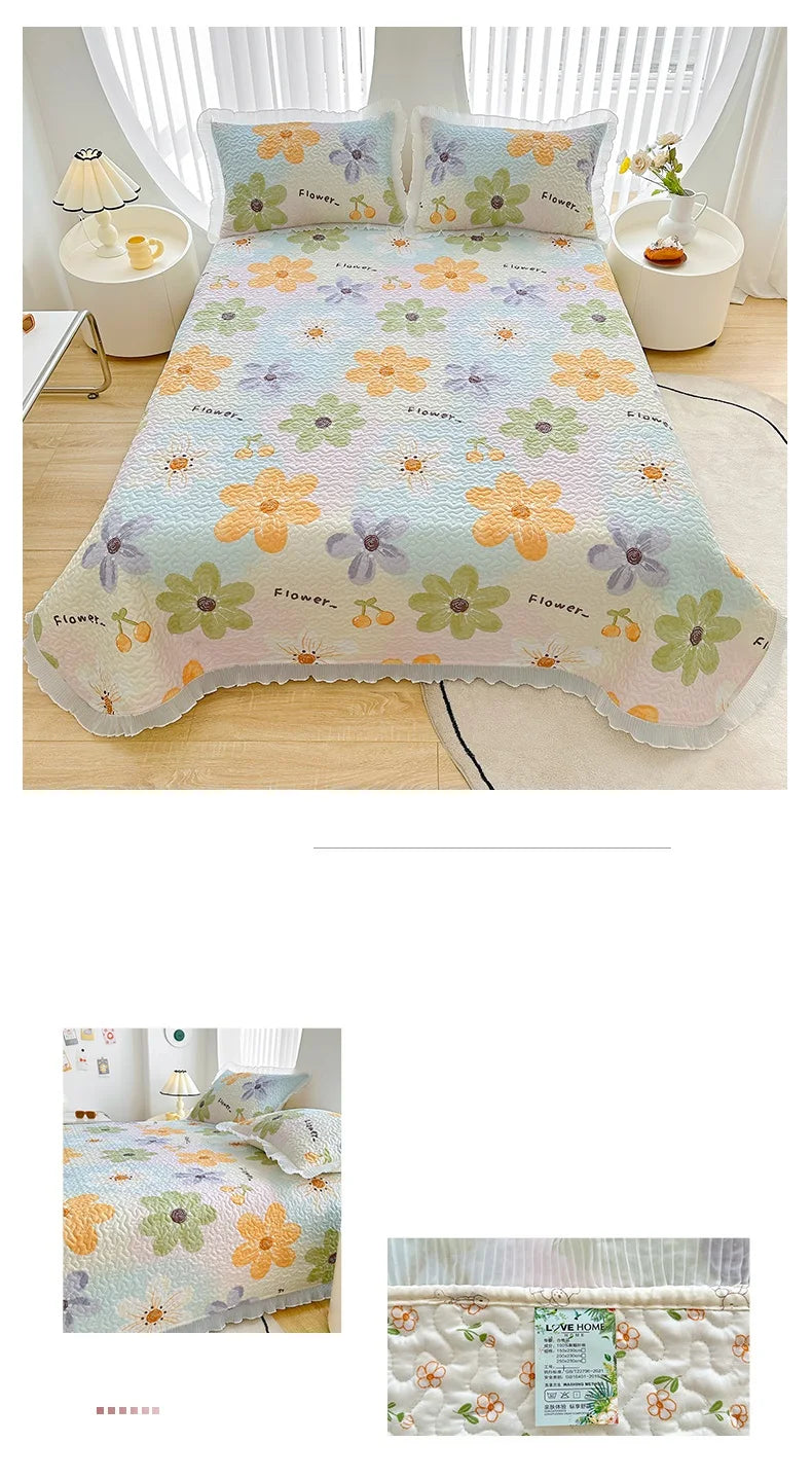 Thicken Bed Cover Floral Style Bedspread Home Bed Linen Double Bedspreads Adults Kids Room Bedsheet cubrecama (No Pillowcase)
