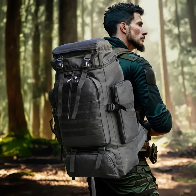 80L/100L Waterproof Tactical Mountaineering Backpack - Heavy Duty Hiking, Camping & Travel Rucksack