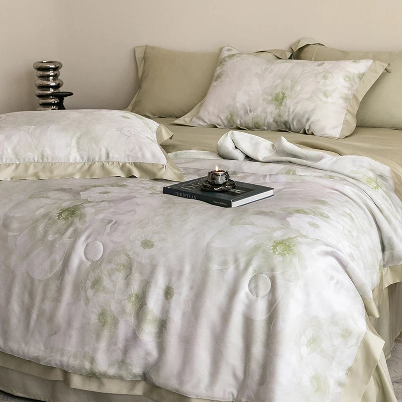 Premium Luxury Lyocell Summer Duvet Set - Ultra-Soft Breathable Cooling Blanket & Cool-Touch Bedding Sheet Set