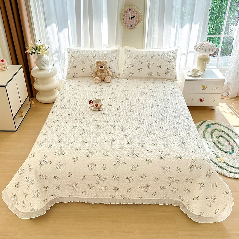 Thicken Bed Cover Floral Style Bedspread Home Bed Linen Double Bedspreads Adults Kids Room Bedsheet cubrecama (No Pillowcase)