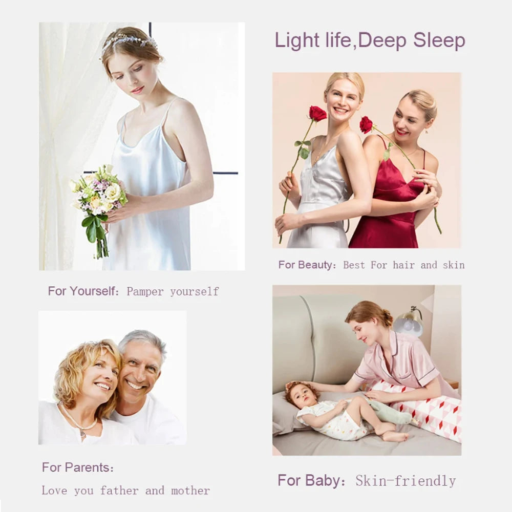 Premium Sondeson 100% Mulberry Silk Bedding Set - Ultra-Soft Breathable 4-Piece Luxury Duvet Cover, Flat Sheet & Pillowcase Set