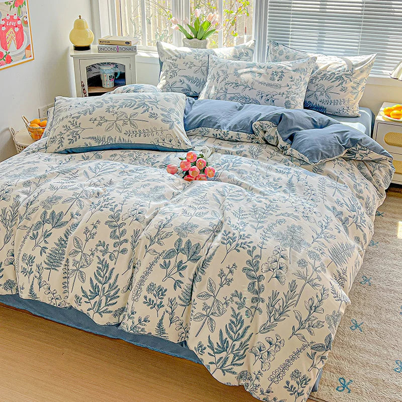 American Pastoral Floral Bedding Set - Soft Skin-Friendly Duvet Cover Set