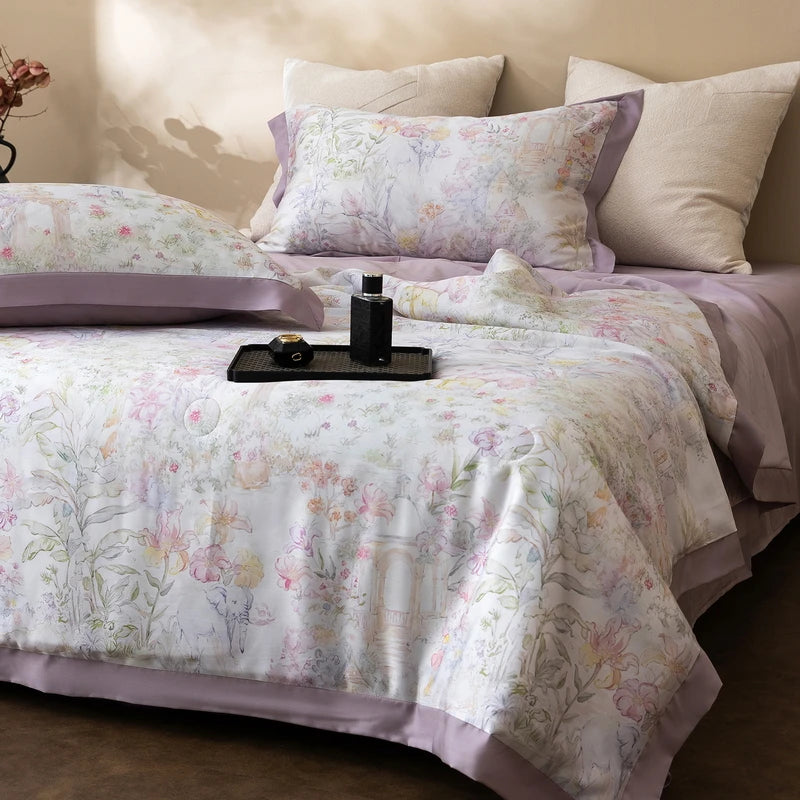 Premium Luxury Lyocell Summer Duvet Set - Ultra-Soft Breathable Cooling Blanket & Cool-Touch Bedding Sheet Set